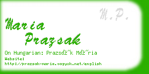 maria prazsak business card